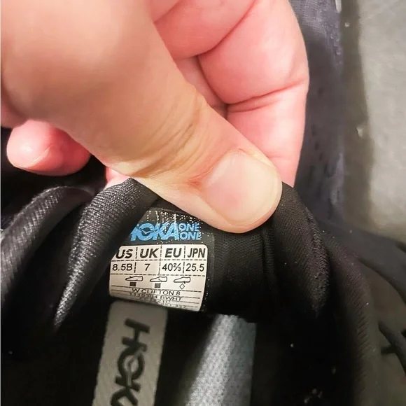 Hoka One One Black and White Athletic Shoes with Maximalist Cushioning - Picture 3 of 11